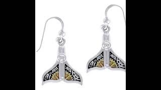 Whale Tail Steampunk Sterling Silver Earrings MER1374