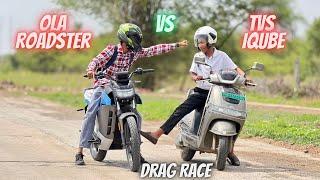 New Ola Roadster Vs Tvs Iqube Drag Race| 2025 Roadster x Vs Iqube