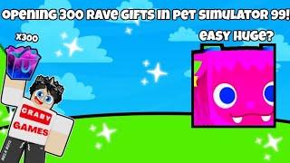 Opening 300 Rave Gifts in Pet Simulator 99! ️