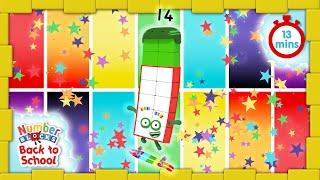 @Numberblocks- #BacktoSchool | Level Three | All the Best Fourteen Moments | FULL EPISODES