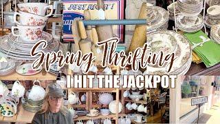 Come Thrifting With Me For Spring Decor || A FULL DAY OF THRIFTING || THRIFTED COTTAGE DECOR