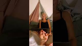 Woman shows soles