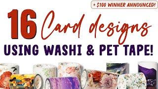 NEW & UNIQUE CARD DESIGNS using WASHI TAPE & PET STICKERS | THE WASHI TAPE SHOP | HANDMADE CARDS