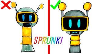 Как нарисовать Fun Bot Sprunki правильно и неправильно