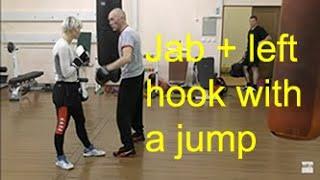 Boxing: Jab, left hook with a jump