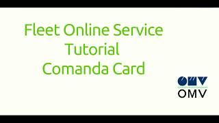 Tutorial Fleet Online Service OMV - Comanda Card