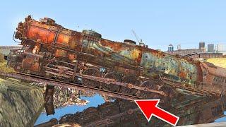 Steam locomotive abandoned on a bridge!