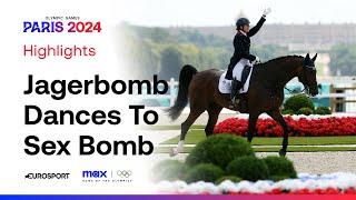 Jagerbomb Dances To Sex Bomb By Tom Jones  | Dressage Individual Grand Prix Freestyle #Paris2024