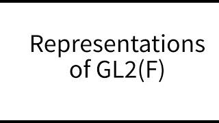 Representations of GL2