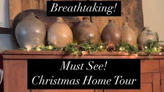 What a Breathtaking Home!!   Primitive & Colonial Christmas Decorating at it ‘s Finest!