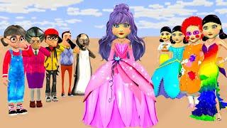 Scary Teacher 3D vs Squid Game Design Princess Dresses Style Squid Doll Girl Nice or Error Challenge