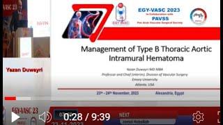 Vascular online training PAVSS 2023 Alex. Yazan Eldewari great talk on IMH