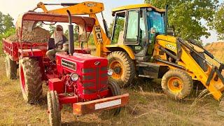 JCB 3dx Backhoe Loading Mud in Tractor | Mahindra 275 Di Tractor Stuck | Jcb Video