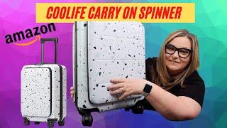 Coolife  Luggage Suitcase Piece Set Carry On ABS+PC Spinner