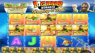 BIG BASS BONANZA - KEEPING it REAL - HIT 10 MULTIPLIER and 3X GOLDEN FISHERMAN BIG CASINO WIN BONUS