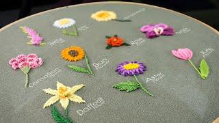 10 Gorgeous Flower Ideas: Hand Embroidery Art with Simple Stitches