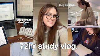 72hr STUDY VLOG  assignment deadlines, library studying, long uni days & dealing with burnout ᯓ