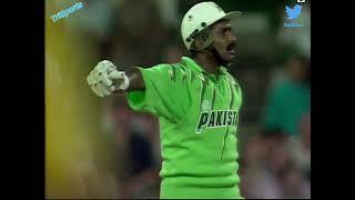 Javed Miandad points out hapless umpiring.  Australia v Pakistan World Series Cup.