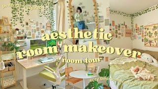 *extreme* aesthetic room makeover + tour  pinterest-inspired, cozy bedroom transformation