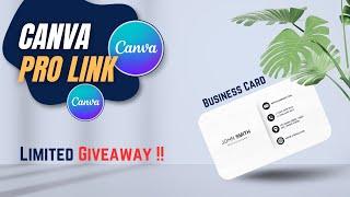 Professional business card in CANVA | CANVA PRO team invite link | CANVA PRO team invitation link |