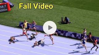 George Mills Fall Video |George Mills down and gets INJURED men's 5000m heat also Hugo Hay Falls 80m