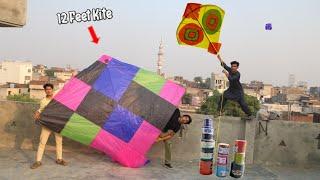 12 Feet Big Monstar Kite Make At Home | Big Kite