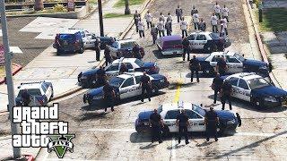 GTA 5 - Battle of Grove Street! LSPD Let's Be Cops Mod! GTA 5 COPS Patrol!