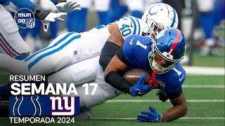 Indianapolis Colts vs. New York Giants | Resumen NFL en español - Semana 17 | NFL Highlights 2024