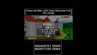 Super Mario N64 Gameshark codes