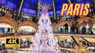 Paris, France  15 November 2024 Christmas Lights in Paris (Galeries Lafayette) Walk Paris 4K 2024