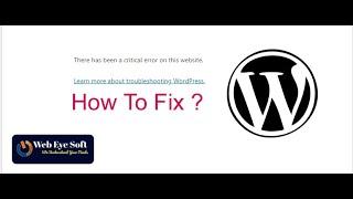 How to fix there has been a critical error on this website in WordPress