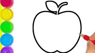 How to Draw Apple | Apple Drawing | Step by Step For Beginners | #learnforkids