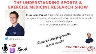 Dr Christian Barton talking strength & power focused exercise for patellofemoral pain.