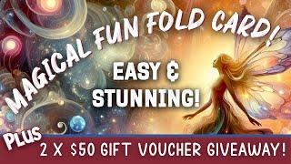 How to Make an Easy Yet Stunning FUN FOLD Card | Plus 2 x $50 giveaway!! Card Making Tutorial 2025