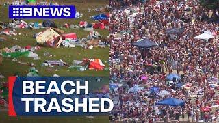 Sydney beach left covered in trash after Christmas Day party | 9 News Australia