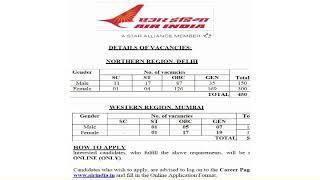 Air India Recruitment Tradesman & ASST Supervisor 36 Posts