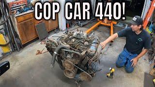 Attending a car show and finding a cheap cop car 440 big block engine!