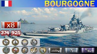  Порвал всех Линкор "Bourgogne" X уровень Франция | [ WoWS ] World of WarShips REPLAYS