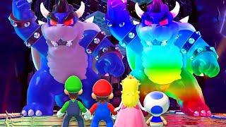 What happens when Mario fights against Dark Bowser & Rainbow Bowser in Super Mario 3D World?