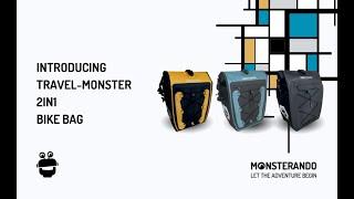 MONSTERANDO Travel-Monster 2in1 fahrradtaschen für gepäckträger