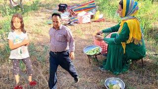 Rural Life in iran: lifestyle in the village garden