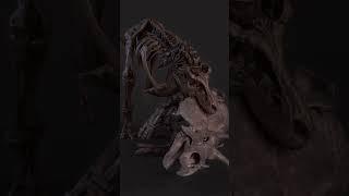 Tyrannosaurus hunting a triceratops
