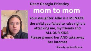 Allie Priestley OUR SHARED INTERNET BULLY goes live and lies about US while we watch