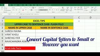 How to convert Capital Letters to Small letters in excel without any formula #exceltutorial