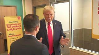 RAW VIDEO: Donald Trump works fryer at a McDonald's in Pennsylvania