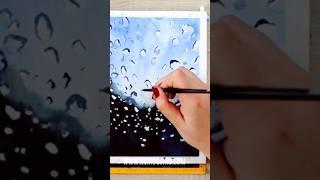 How to Paint Rainy Window with Watercolors #shorts #watercolorpainting #watercolor