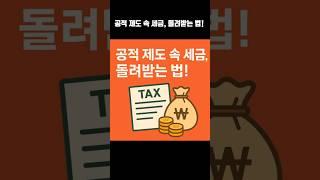 공적 제도 속 세금, 돌려받는 법!