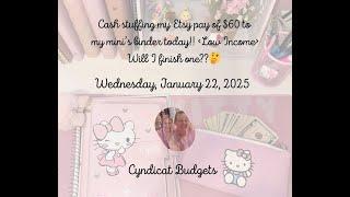 Cash Stuffing my Etsy pay $60 (Low Income) into my mini's binder! Will I finish one? Watch & see 