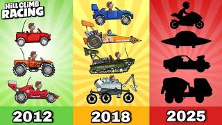 Hill Climb Racing : All Vehicles Evolution - History of All Updates! 2012-2025