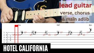 Hotel California lead / solo guitar tutorial (verse chorus and adlib) The Eagles